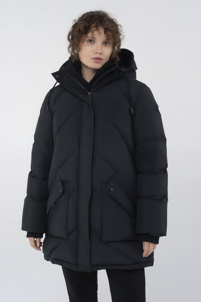 Куртка пуховая женская (черный/черный)