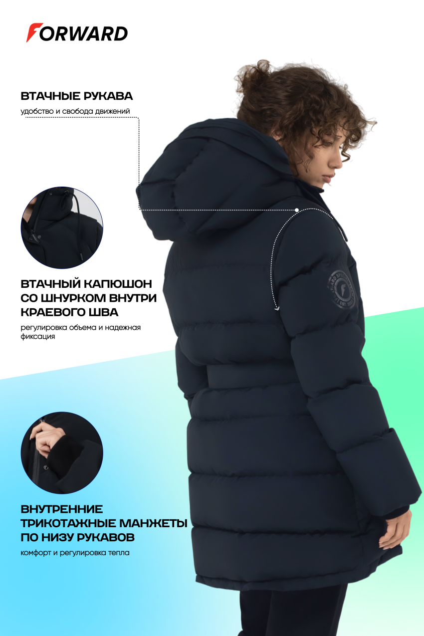 Куртка пуховая женская (черный/черный)