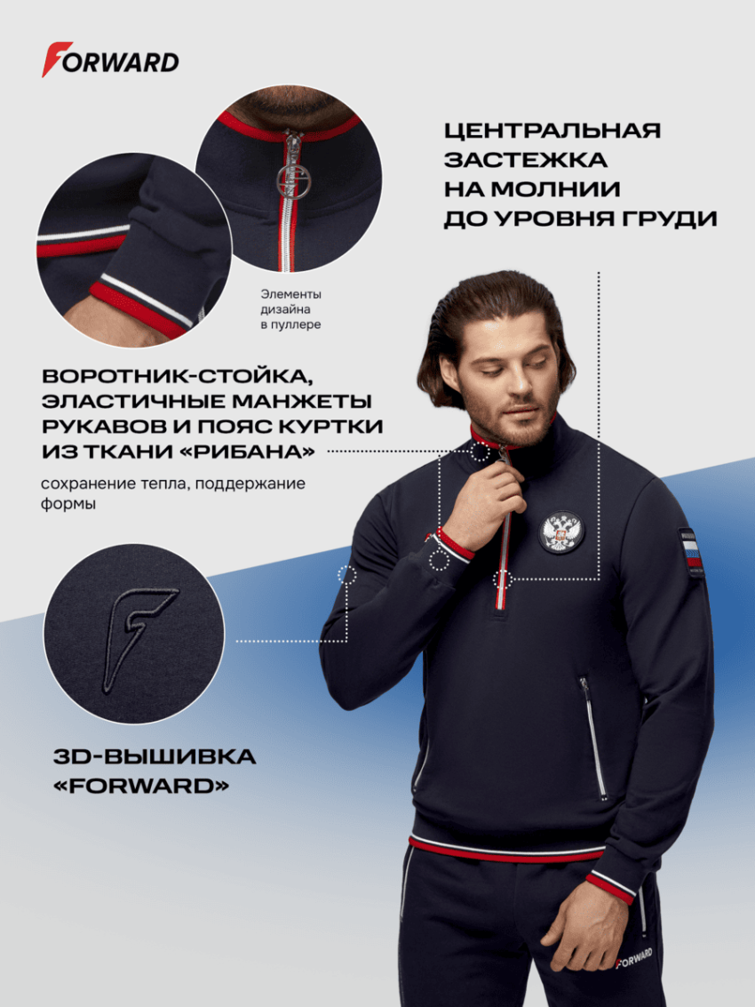 Костюм тренировочный мужской (синий/синий)