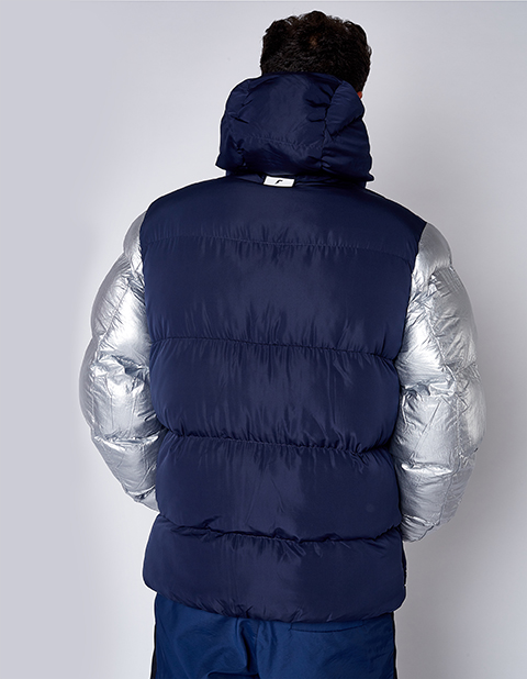 M08202FS-ND182 Куртка утепленная мужская (синий/серебро) фото 3