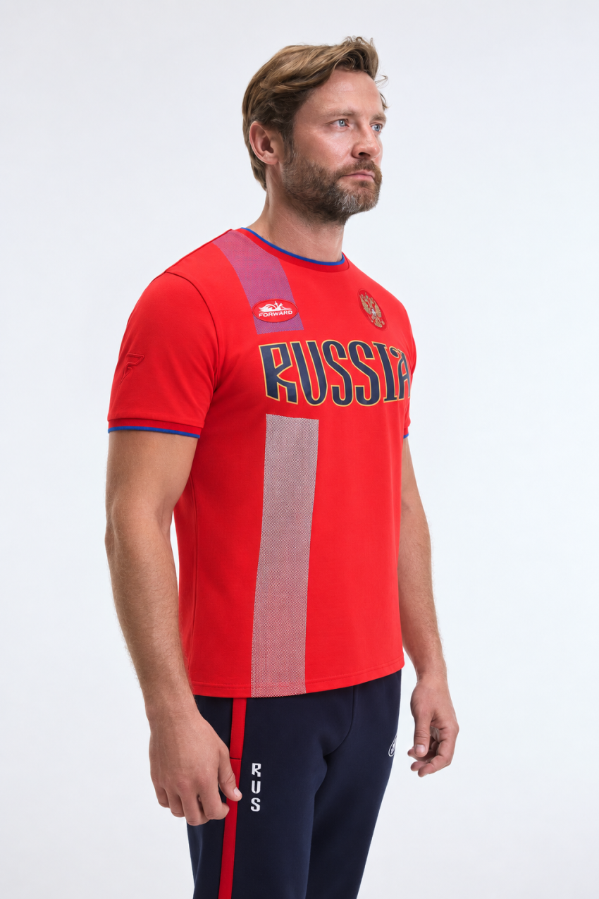 M14220V-RR262 Футболка короткий рукав мужская (красный)