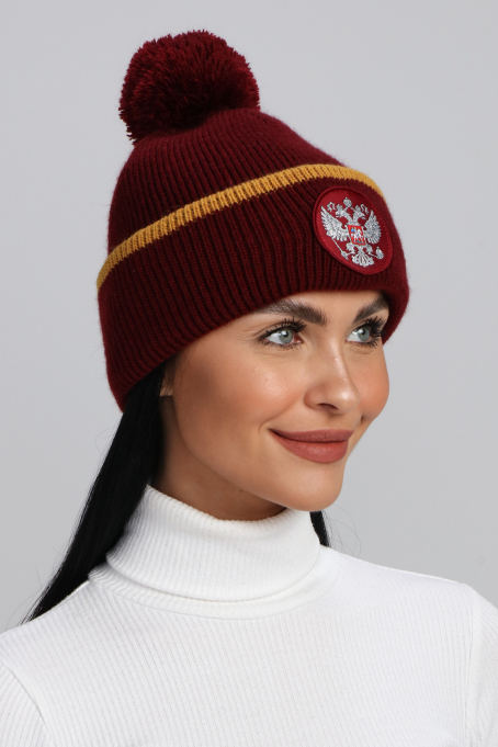 Шапка вязаная (винный/винный)