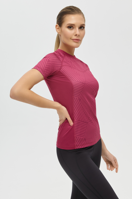 Футболка тренировочная с кор. рукавом женская (лиловый)