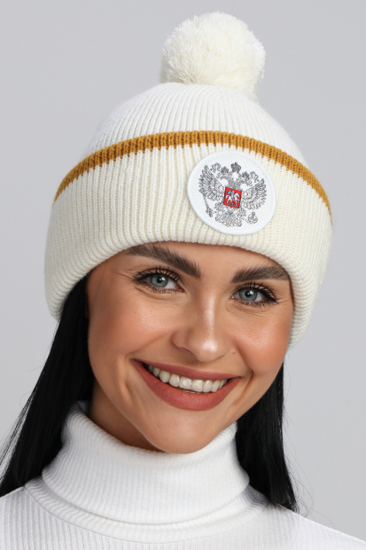 Шапка вязаная (молочный/молочный)