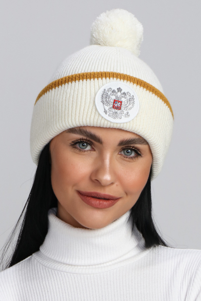 Шапка вязаная (молочный/молочный)