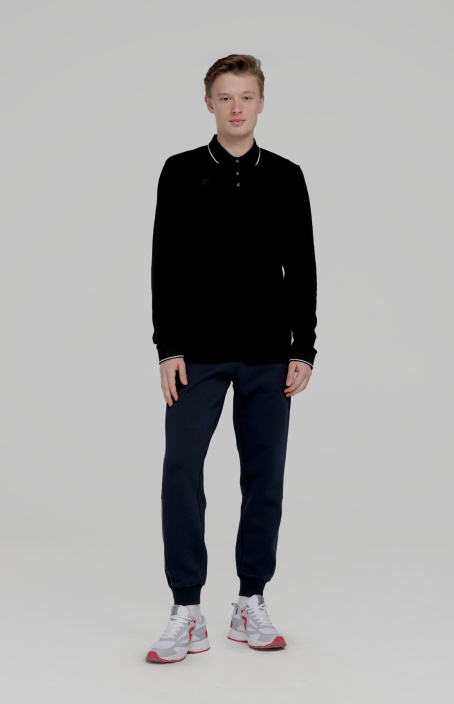 Рубашка поло с длинным рукавом мужская