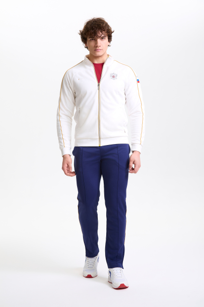 M05320G-MN256 Костюм спортивный мужской (молочный/синий)