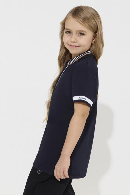 Рубашка поло для девочки (синий)