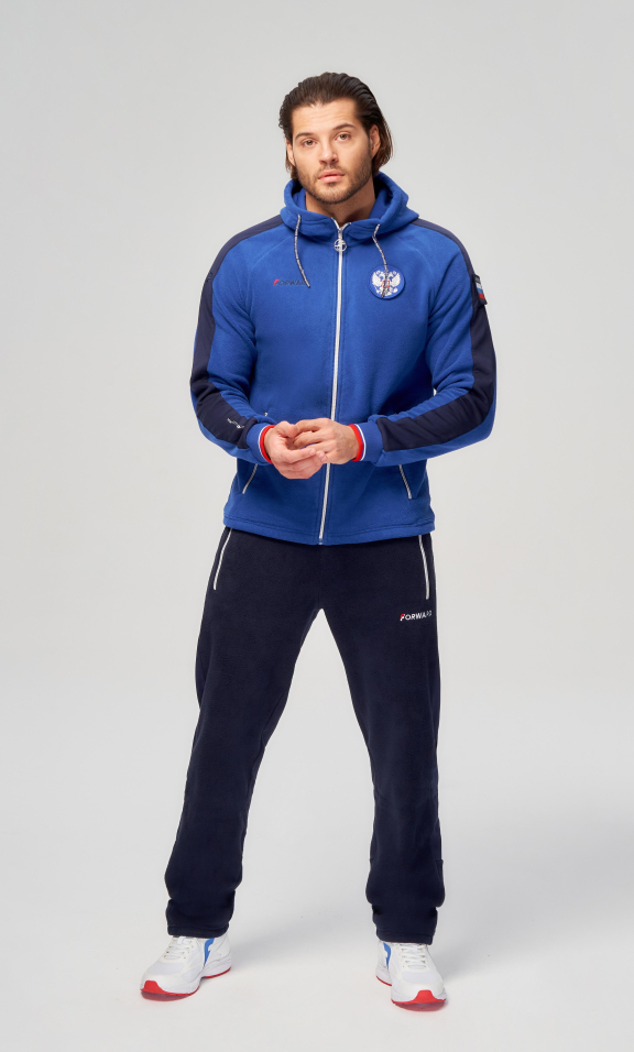 Костюм спортивный (флисовый мужской) (голубой/синий) - купить по цене 16 000 ₽ в интернет магазине Forward, артикул: EQ2025F-AN24