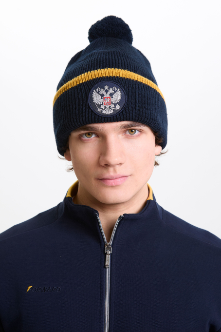 U20421G-NN256 Шапка вязаная (синий/синий)