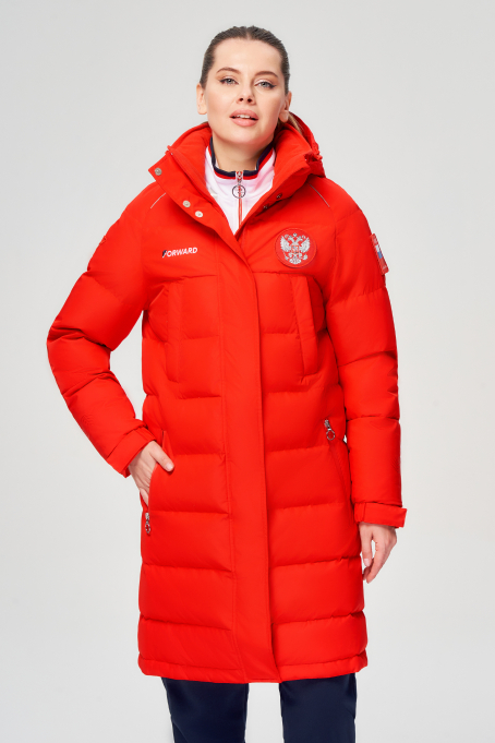 Куртка пуховая женская (красный/красный)