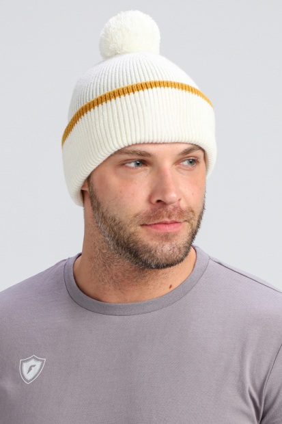Шапка вязаная (молочный/желтый)