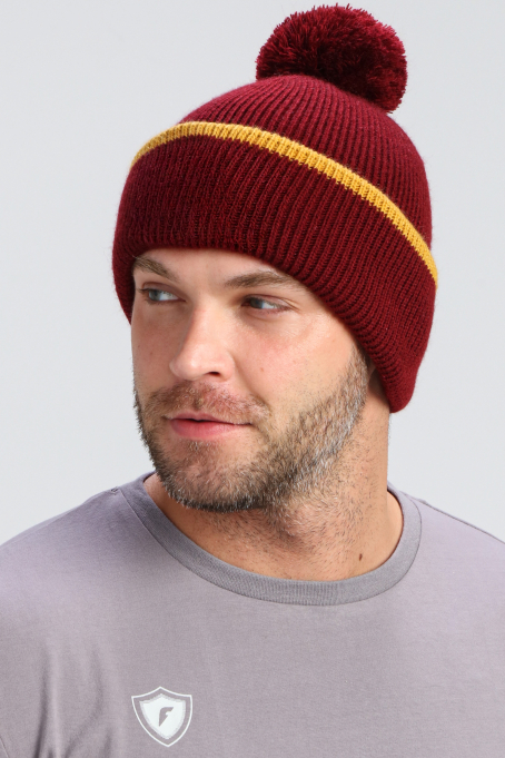Шапка вязаная (винный/желтый)