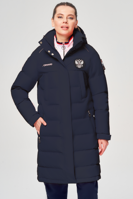 Куртка пуховая женская (синий/синий)