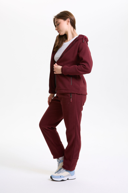 Костюм флисовый женский (бордовый/бордовый)