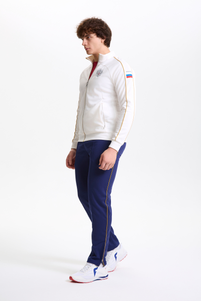 M05320G-MN256 Костюм спортивный мужской (молочный/синий)