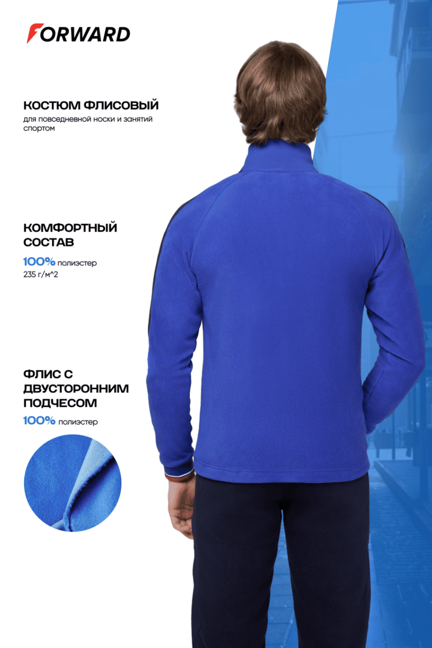 Костюм флисовый мужской (голубой/синий)