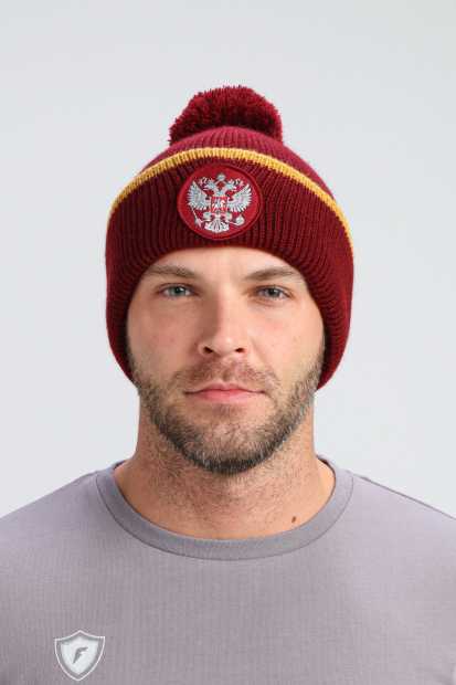 Шапка вязаная (винный/винный)