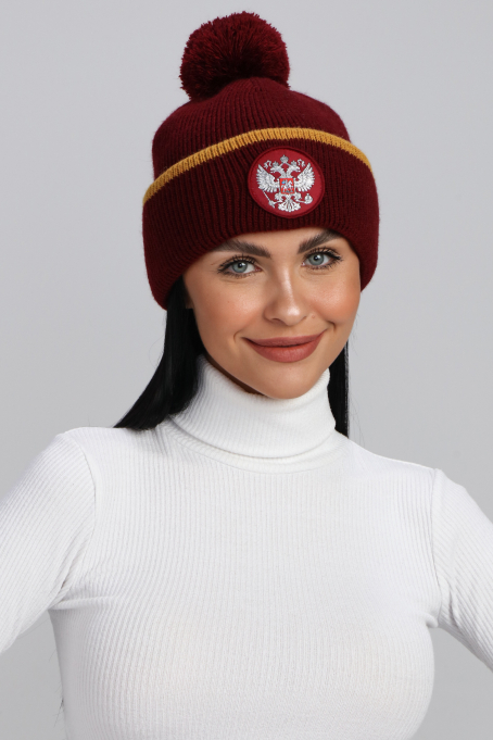 Шапка вязаная (винный/винный)