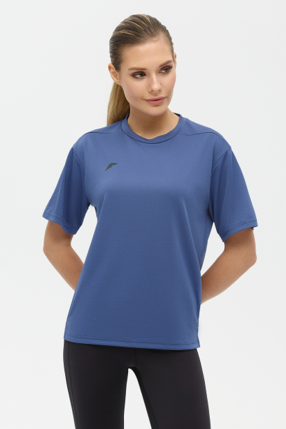 Футболка тренировочная с кор. рукавом женская (индиго)