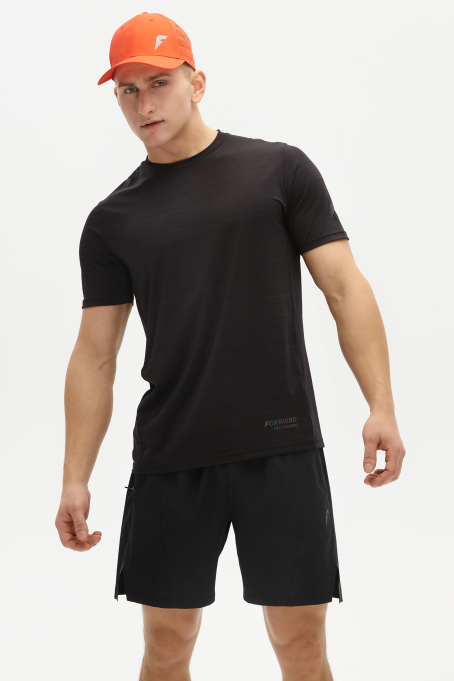 Футболка тренировочная с кор. рукавом мужская (черный)
