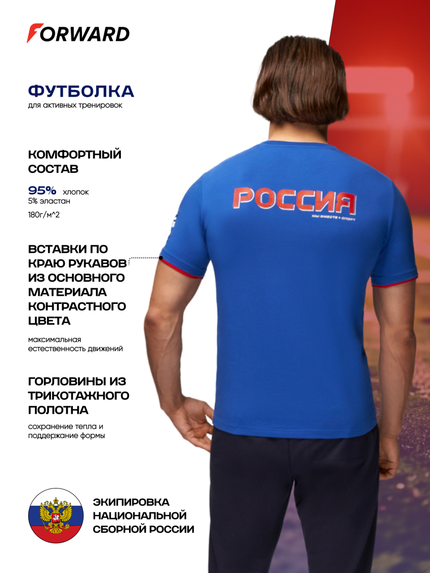 Футболка короткий рукав мужская (голубой/голубой)