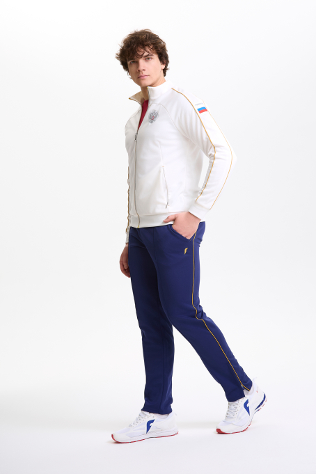 M05320G-MN256 Костюм спортивный мужской (молочный/синий)