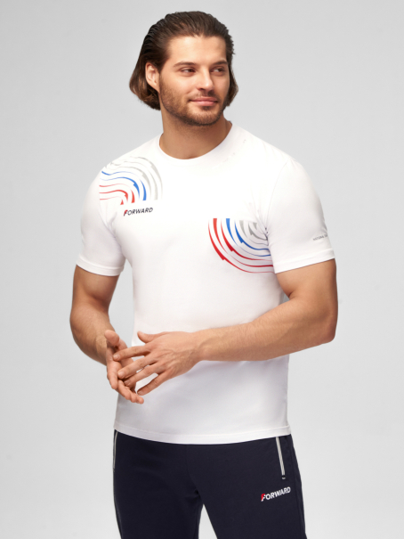 Футболка трикотажная (с коротким рукавом мужская) (белый/белый)