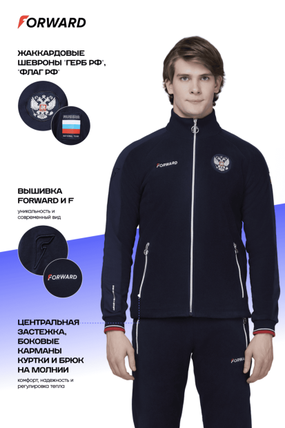 Костюм флисовый мужской (синий/синий)