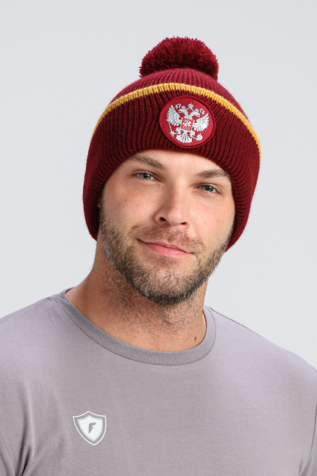 Шапка вязаная (винный/винный)