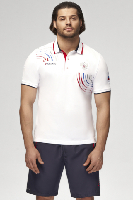 Футболка трикотажная (рубашка поло мужская) (белый/белый)