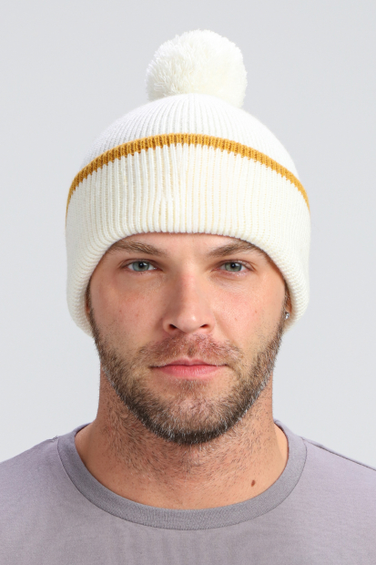 Шапка вязаная (молочный/желтый)