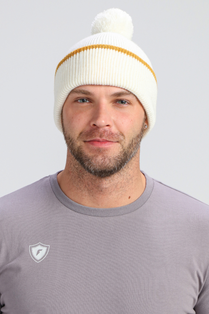 Шапка вязаная (молочный/желтый)