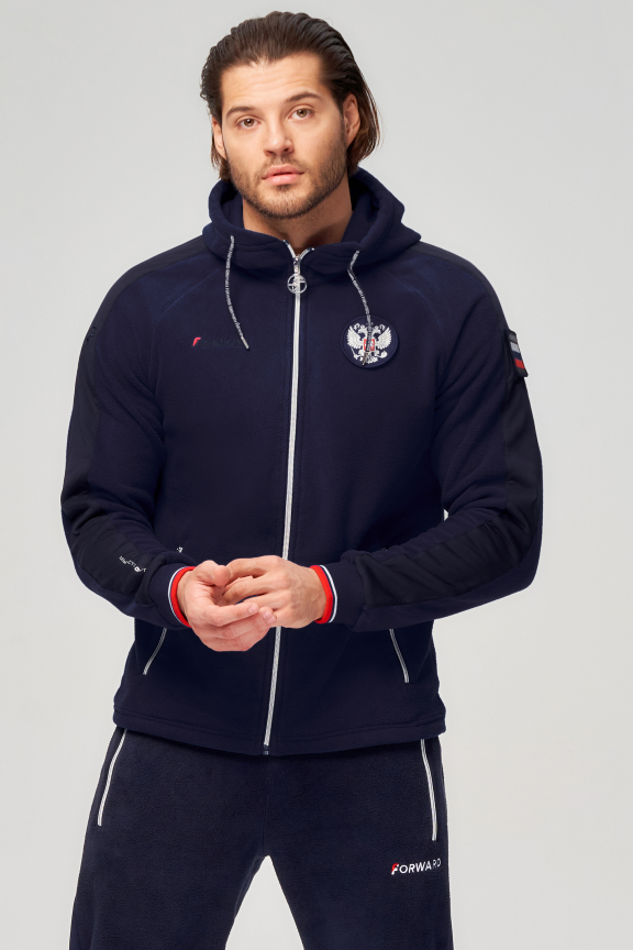 Костюм спортивный флисовый мужской (синий/синий) - купить по цене 16 000 ₽ в интернет магазине Forward, артикул: M06311G-FF242