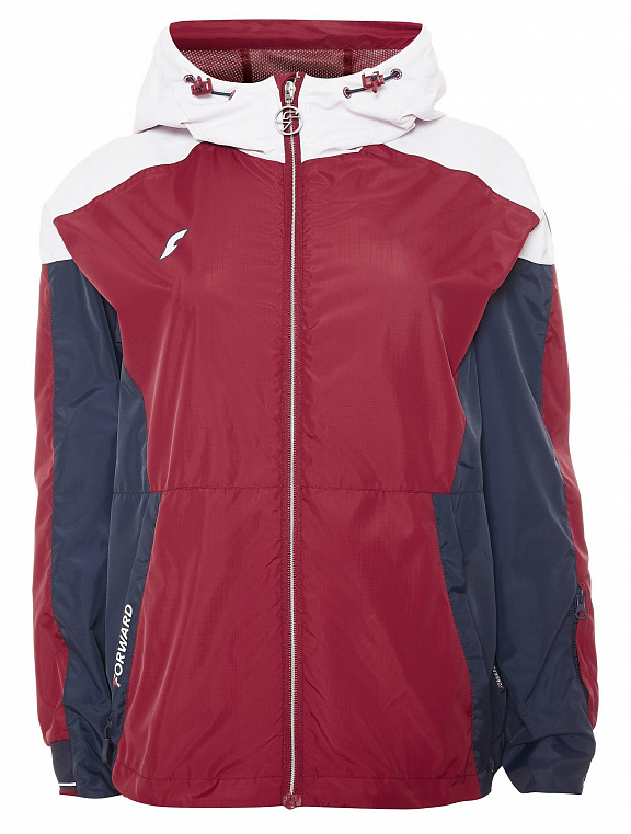 W02110G-CN201 Куртка ветрозащитная женская (бордовый/синий)