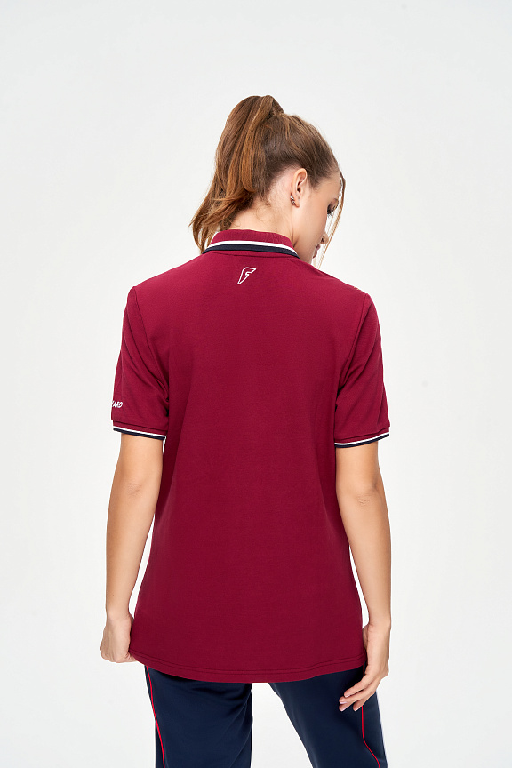 W13210G-СС231 Рубашка поло женская (бордовый/бордовый) фото 6