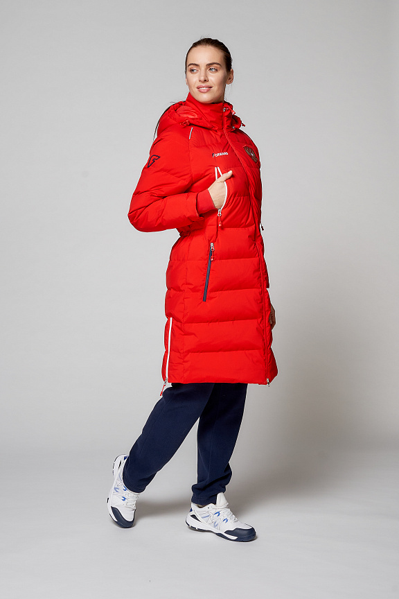 W08130G-FF215 Куртка пуховая женская (красный) фото 7
