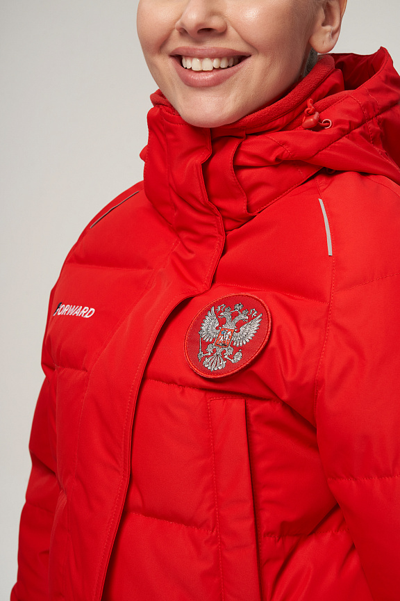 W08130G-FF232R Куртка пуховая женская (красный/красный) фото 13