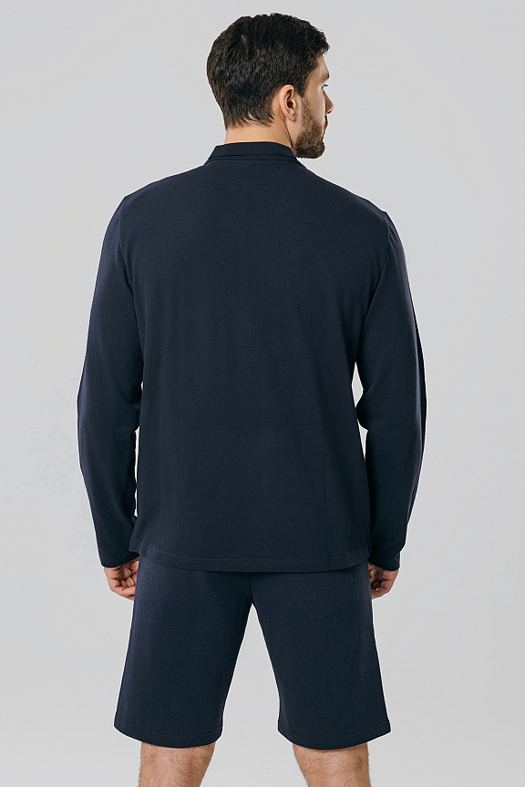 M13110P-NN232 Рубашка поло длинный рукав мужская (синий/синий) фото 4