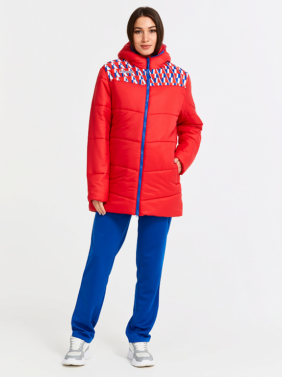 W08210D-RR202 Куртка утепленная женская (красный/голубой) фото 5
