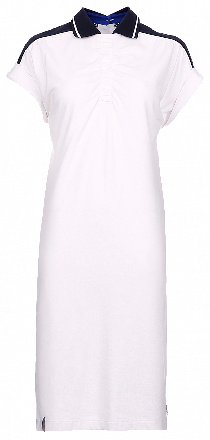 W13410G-WN191 Платье поло женское (белый/синий)