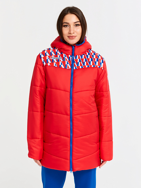 W08210D-RR202 Куртка утепленная женская (красный/голубой) фото 2
