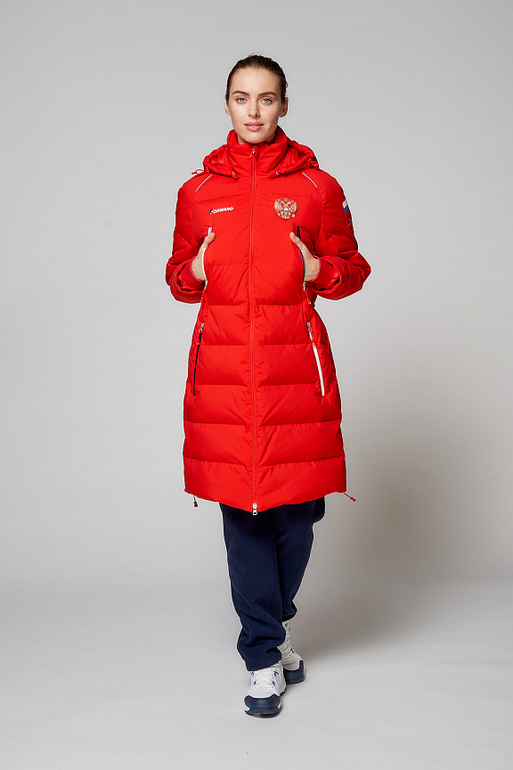 W08130G-FF215 Куртка пуховая женская (красный) фото 10