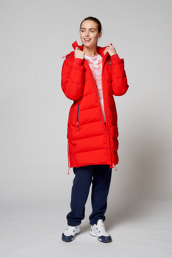 W08130G-FF215 Куртка пуховая женская (красный) фото 12