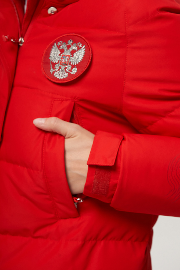 W08130G-FF232R Куртка пуховая женская (красный/красный) фото 15
