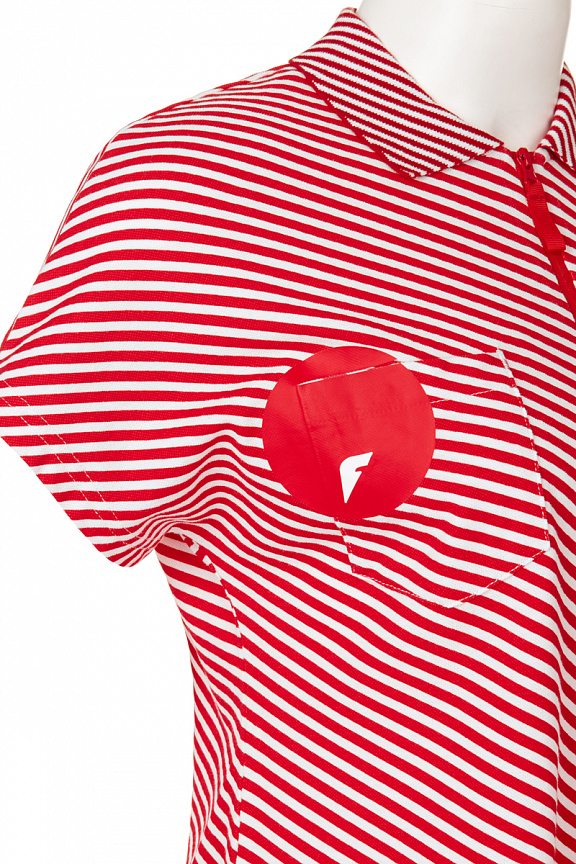 W13210SF-RR181 Рубашка поло женская (красный/белый) фото 3