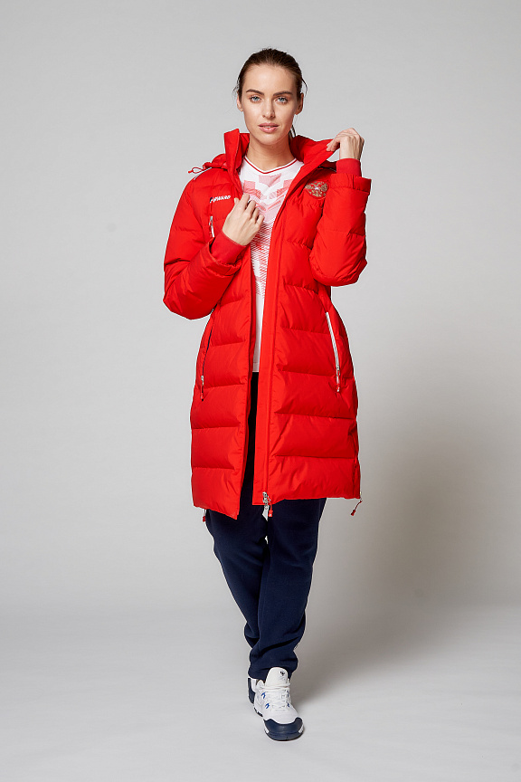 W08131G-FF202 Куртка пуховая женская (красный) фото 6