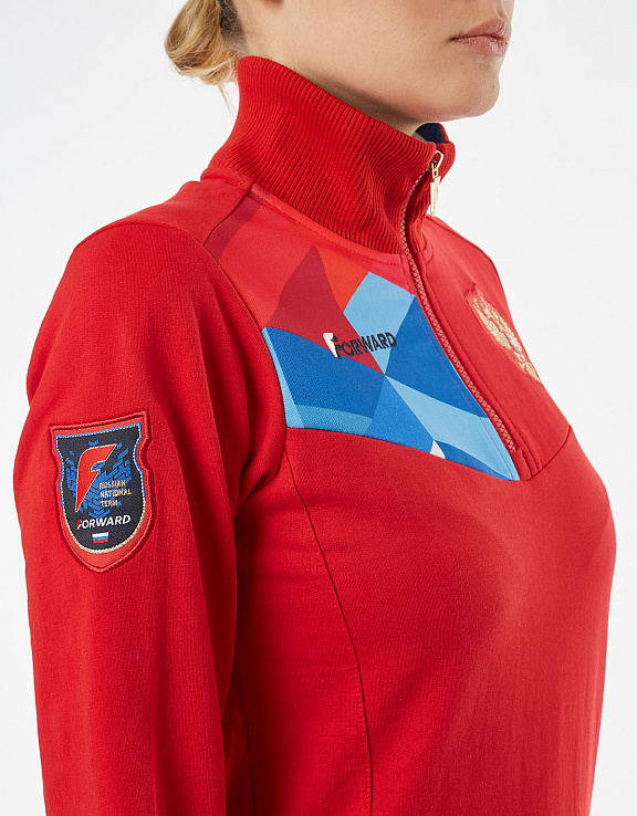 W04331G-FF175 Костюм тренировочный женский (красный/голубой) фото 8