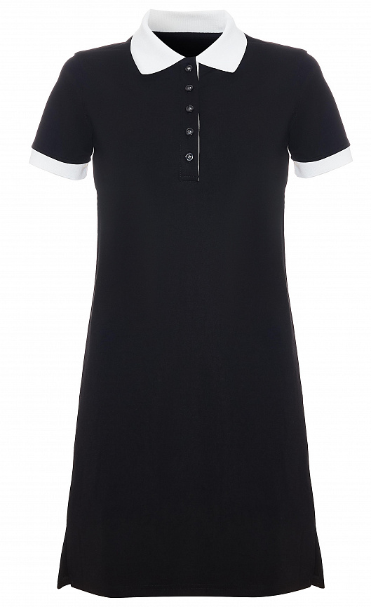 W13440FS-BB201 Платье поло женское (черный)