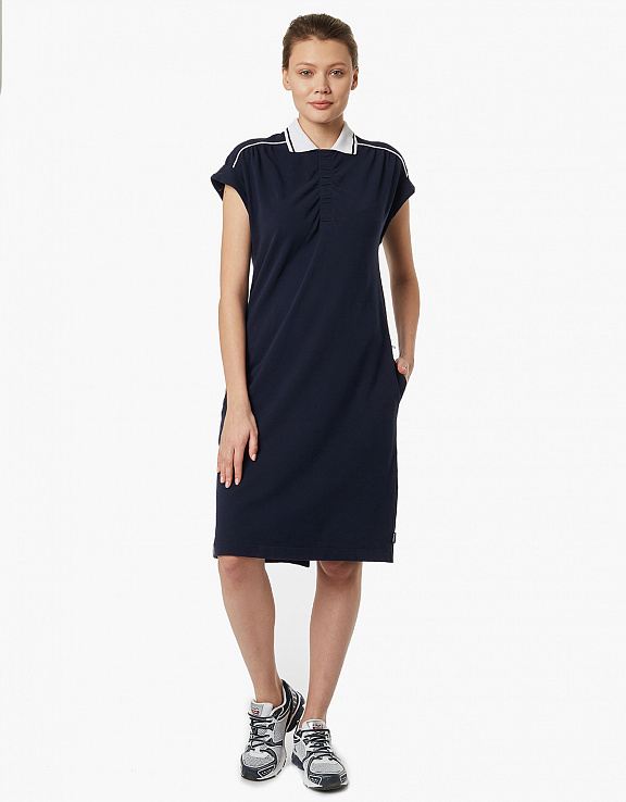 W13410G-NW191 Платье поло женское (синий/белый) фото 2